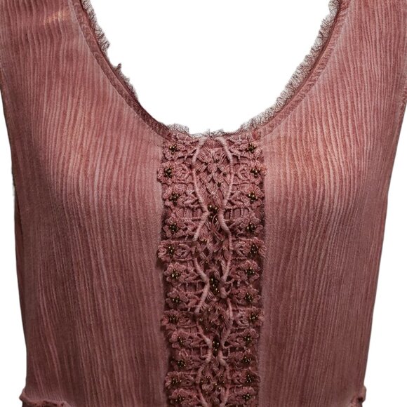 Knox Rose Womens Rusty Rose Sleeveless Dress with Embellished Bodice Medium - Picture 4 of 8